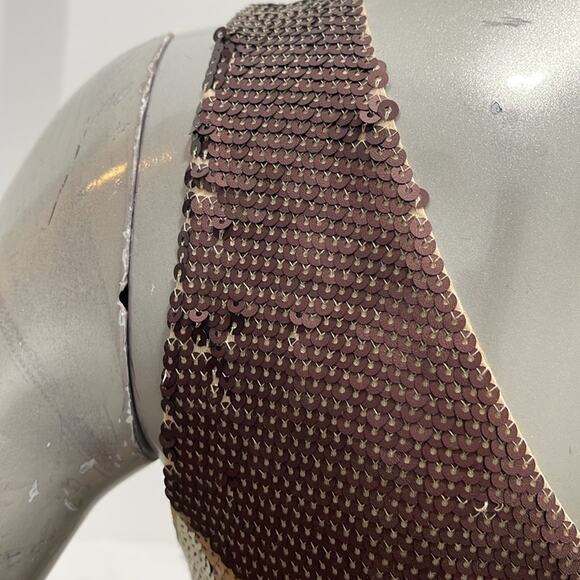 Sheri Bodell Sequined Gold Brown Cocktail Mini Dress Size S BNWT - Picture 13 of 15